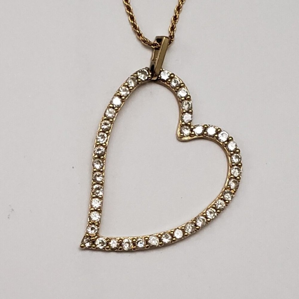 Estate Vintage 10k Yellow Gold 2.50ct cz Pendant